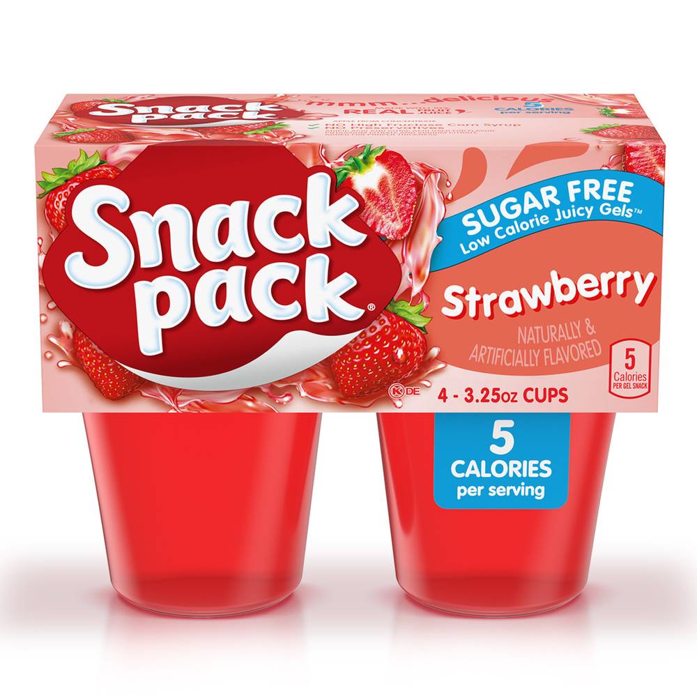 Snack Pack Sugar-Free Strawberry Flavored Low Calorie Juicy Gels (13 oz)