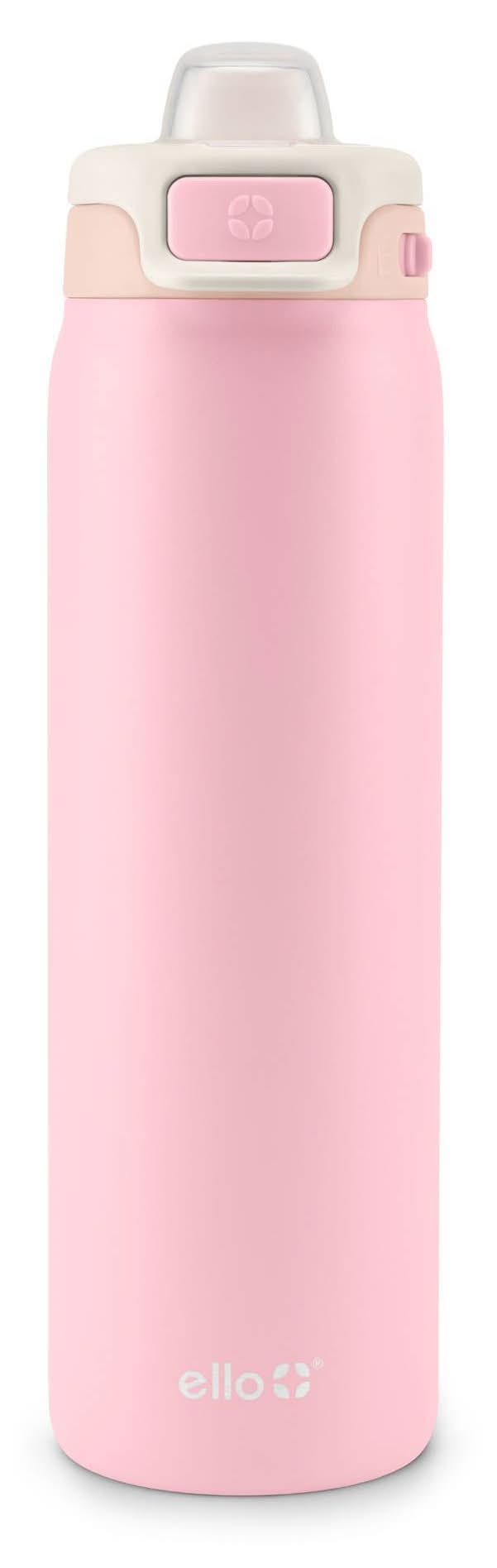 Ello Pop and Fill Stainless Steel Water Bottle 22 oz, Sorbet Pink