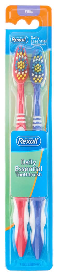 Rexall Daily Essential Firm Toothbrush 2 Ct
