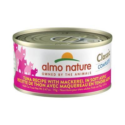 Classic Complete Cat Tuna Recipe W/ Mackerel In Soft Aspic Can Food, 12 Pack