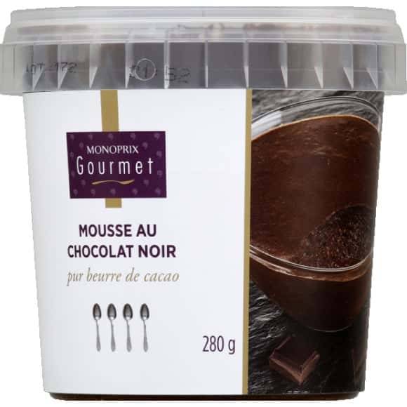 Monoprix Gourmet Mousse Au Chocolat Noir Le Pot De 280 G