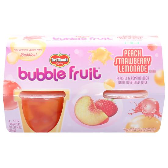 Del Monte Peach Strawberry Lemonade Bubble Fruit (4 x 3.5 oz)