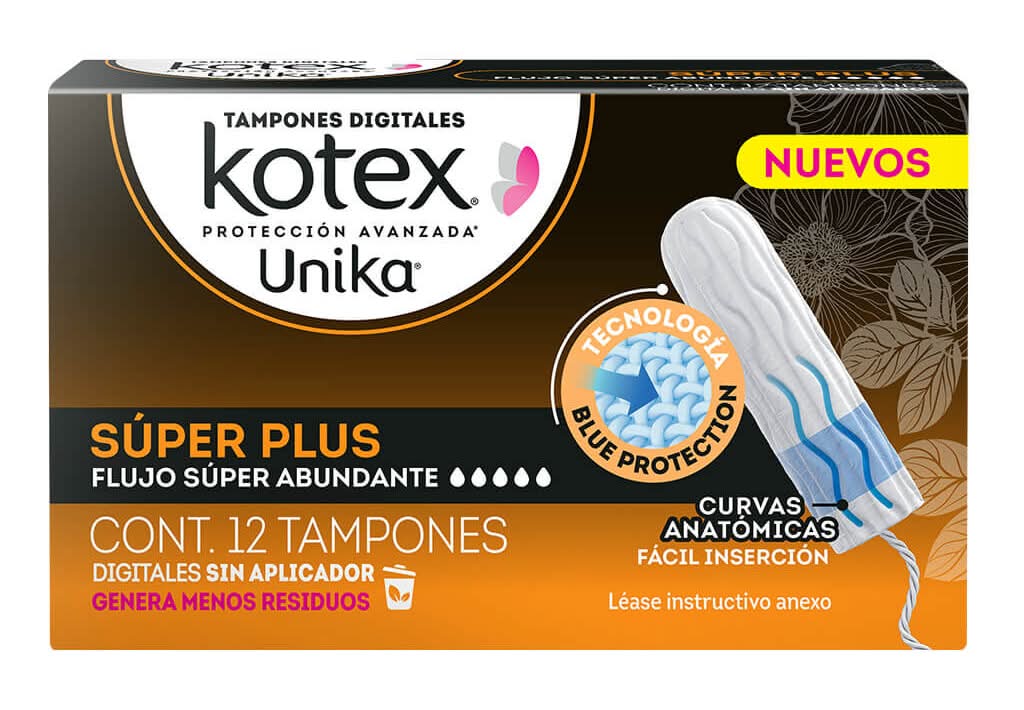 Kotex · Unika tampones digitales sin aplicadores súper plus (12 un)