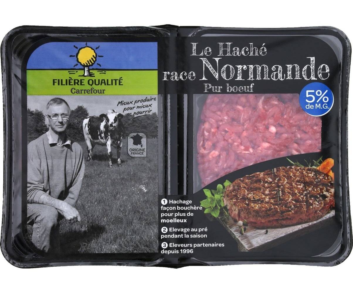 Carrefour - Steaks hachés pur bœuf 5% de mg (250g)