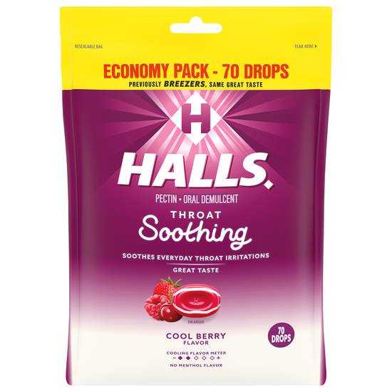 Halls Throat Soothing Drops (cool berry)