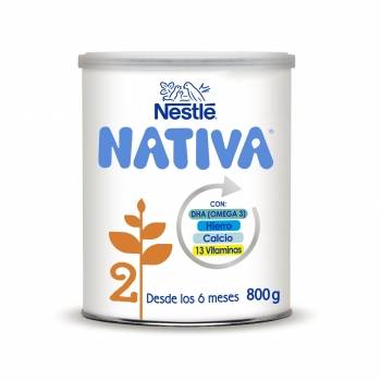 Leche infantil de continuación desde 6 meses en polvo Nestlé Nativa 2 lata 800 g.