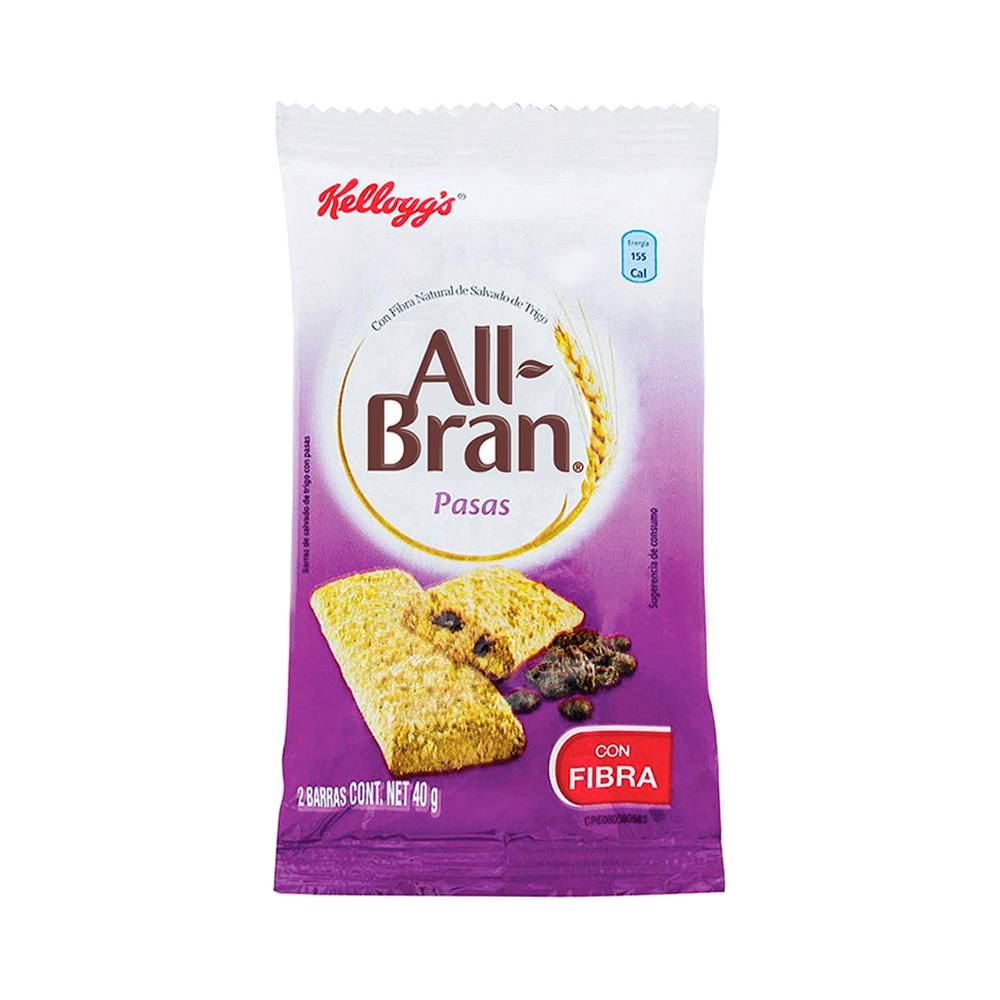 All-Bran · Barras de fibra con pasas (40 g)