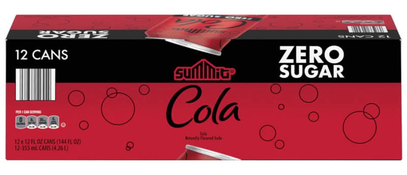 Summit Zero Sugar Cola Soda (12 x 12 fl oz)