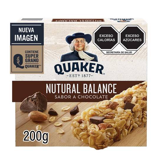 Quaker barra de avena sabor chocolate (caja 200 g)