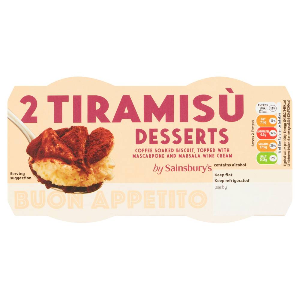 Sainsbury's Tiramis�ù Desserts x2 85g