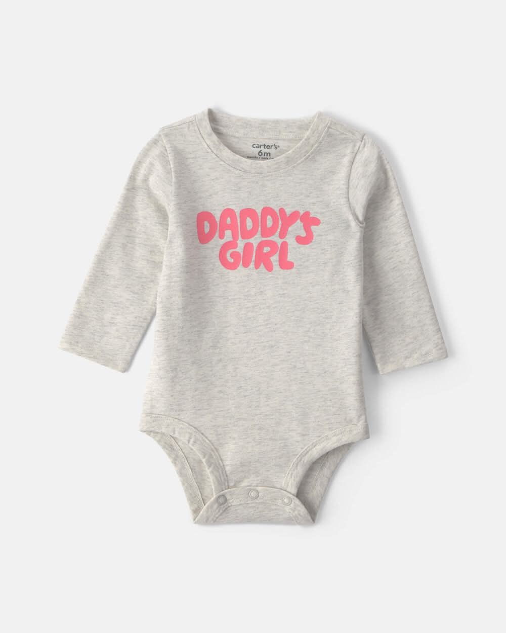 Baby Girl 'Daddys Girl' Long-Sleeve Graphic Bodysuit - Grey - 9M