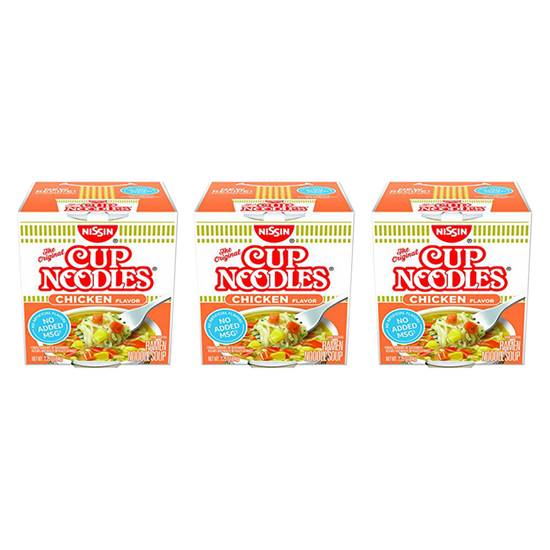 Order Nissin Cup Noodles Chicken Flavor Ramen Noodle Soup Bundle food online from Everyday Needs by Gopuff store, New Haven on bringmethat.com