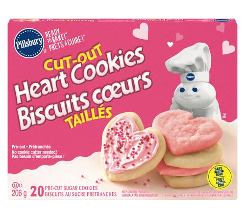 Pillsbury Ready To Bake Heart Cutout Sugar Cookies (206 g, 20 ct)