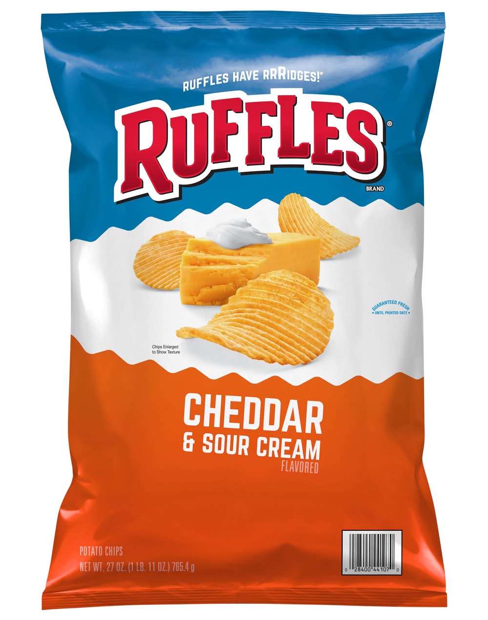 Ruffles Potato Chips, Cheddar & Sour Cream (27 oz)