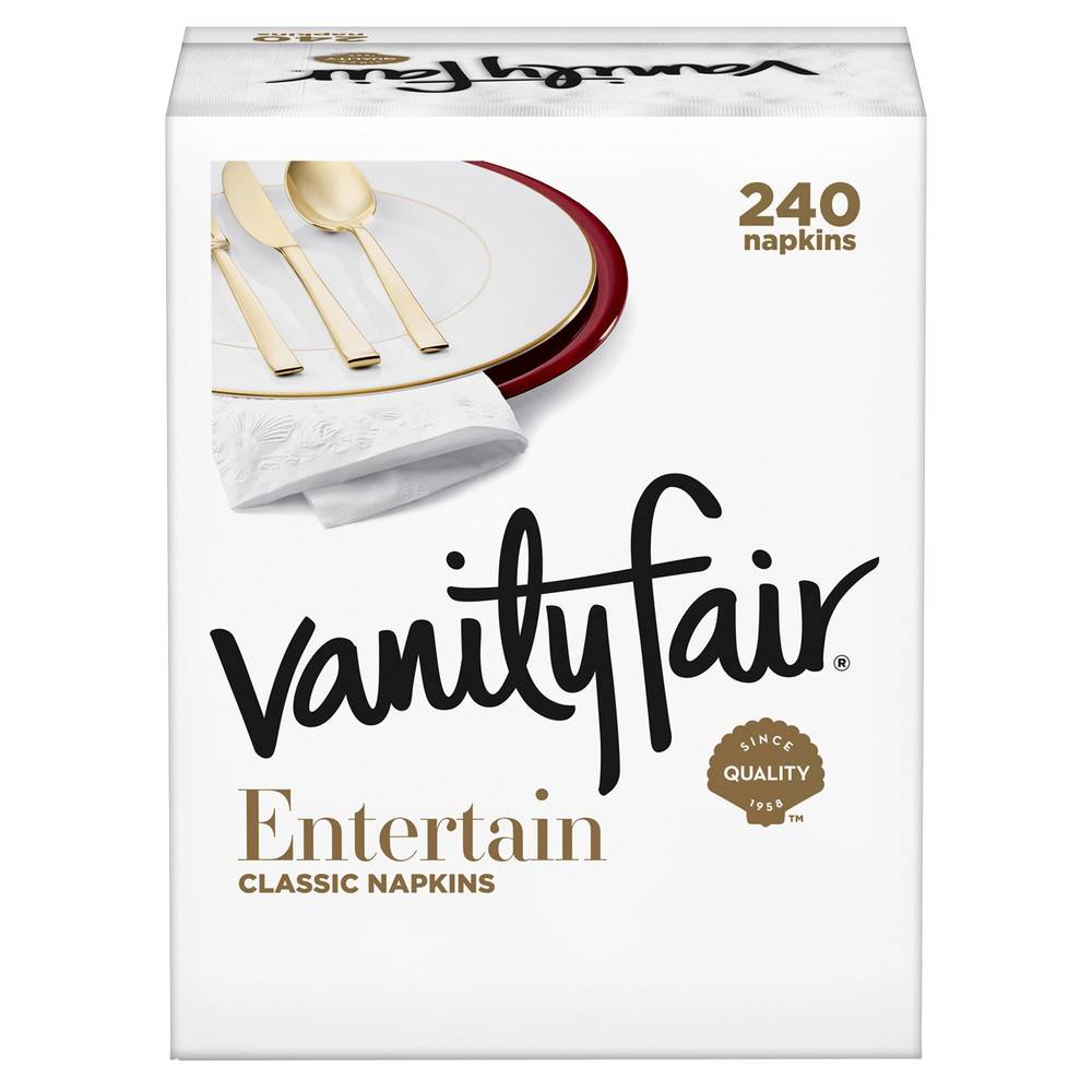 Vanity Fair Entertain Classic 3 Ply Dinner Napkins, 15X17 in (240 ct)