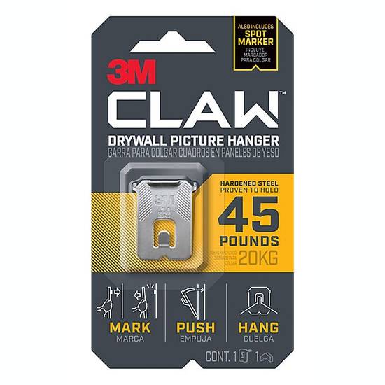 3M CLAW 45 lb. Drywall Picture Hanger