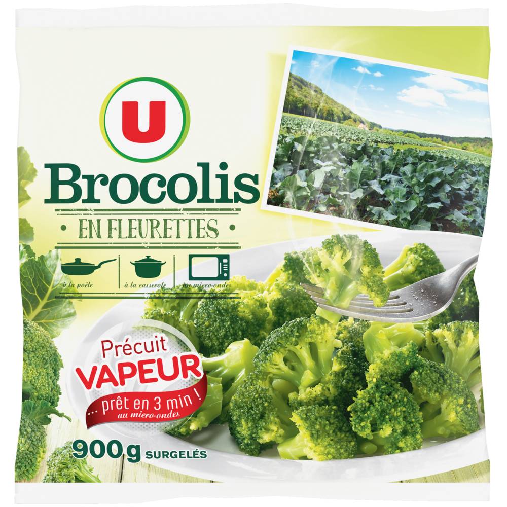 Produit U - Brocolis fleurettes précuits vapeur