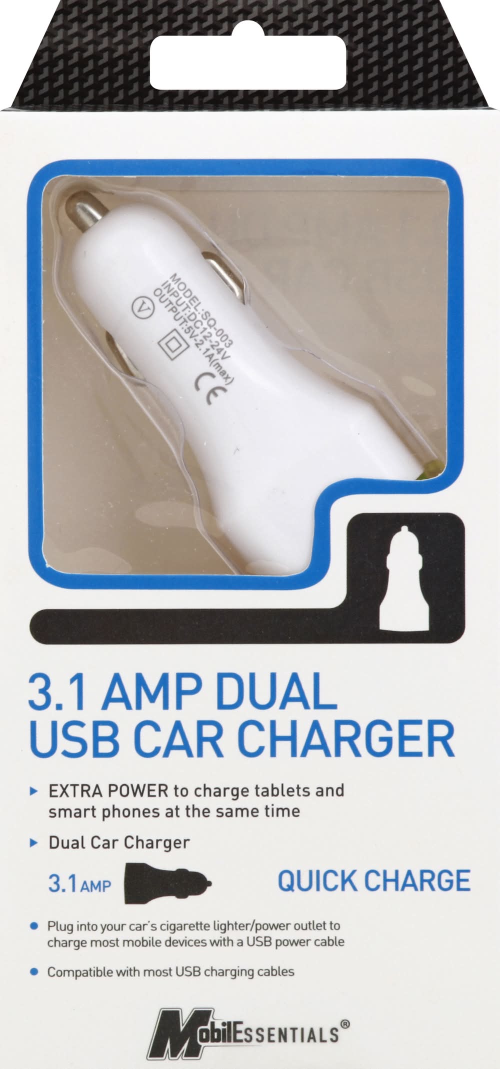 MobilEssentials 3.1 Amp Dual Usb Car Charger (1.3 oz)