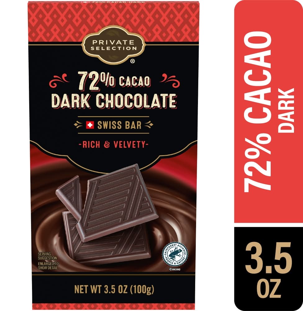 Private Selection 72% Cacao Dark Chocolate Swiss Bar (3.5 oz)