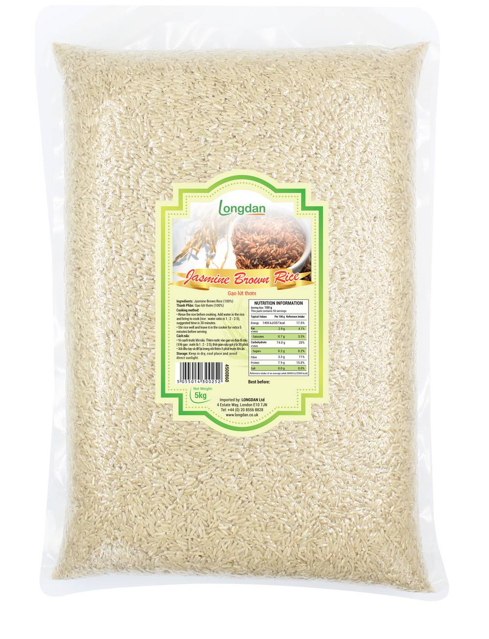 Longdan Jasmine Brown Rice (5kg)