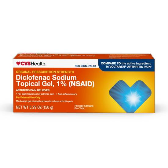 CVS Health Arthritis Pain Relief Diclofenac Sodium Topical Gel 1%, 5.29 OZ