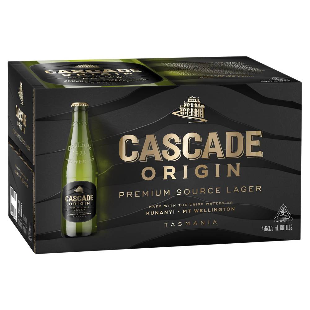 Cascade Origin Premium Source Lager Bottle 375mL X carton 24