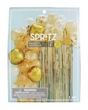 Spritz Balloons Arch With Backdrop Age 8+, Large, Black-Gold (78 ct)