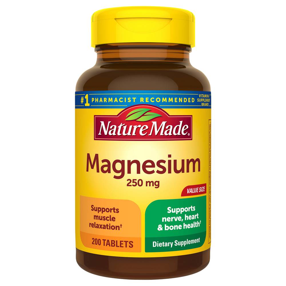 Nature Made Magnesium 250 mg Dietary Supplement (14.4 oz, 200 ct)