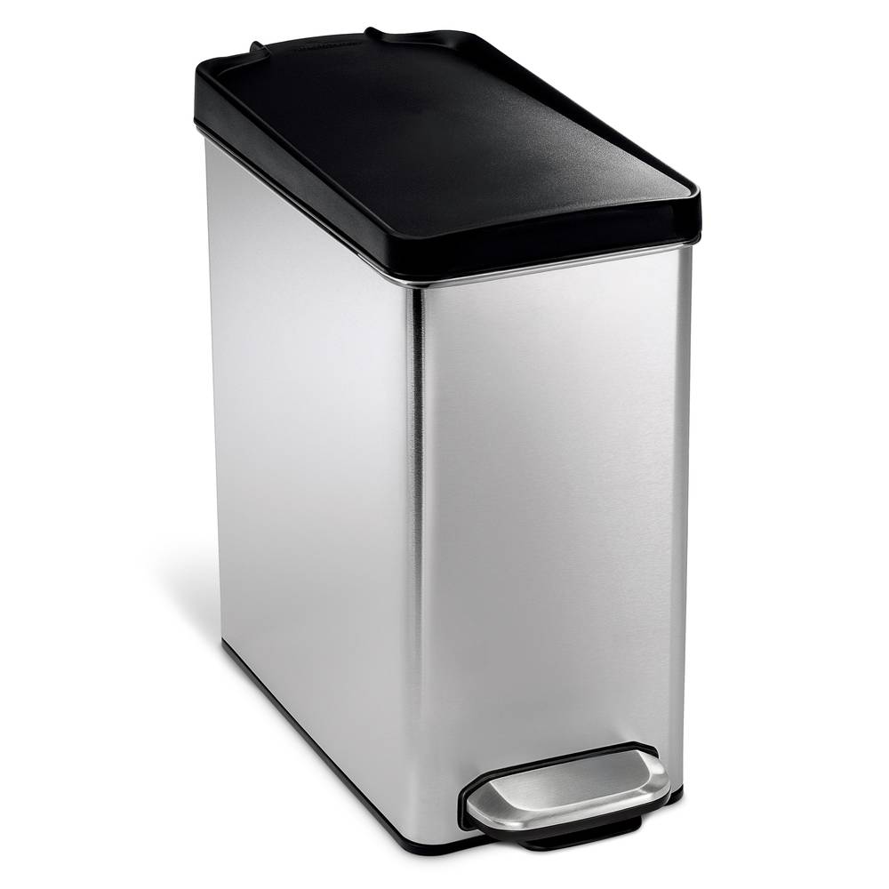 simplehuman 10-Liter Brushed Stainless Steel Indoor Kitchen Step Trash Can | CW1180