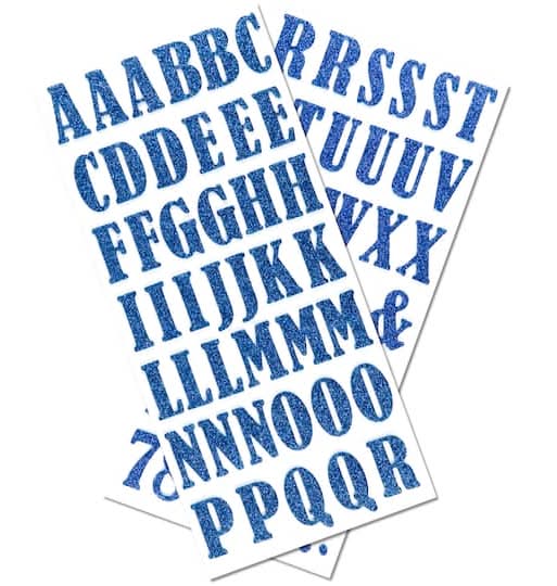 Recollections Glitter Bernhard Condensed Alphabet Foam Stickers, Royal Blue (85 ct)