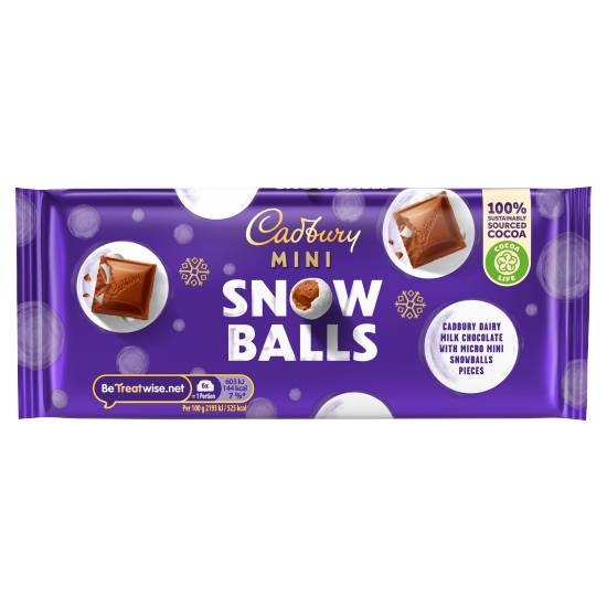 Cadbury Dairy Milk Mini Snowballs Chocolate Bar (110g)