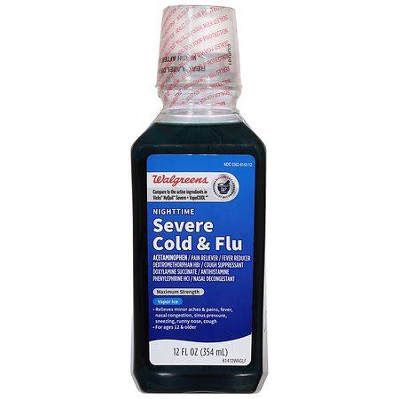 Walgreens Nighttime Severe Cold & Flu Liquid Vapor Ice (12 fl oz)