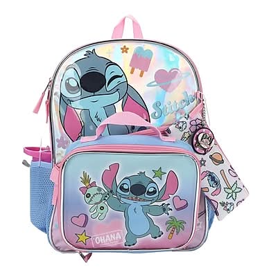 Bioworld Kids 4-Piece Stitch Backpack Set, Large, Multicolored (B1GA09DDSCSB00)