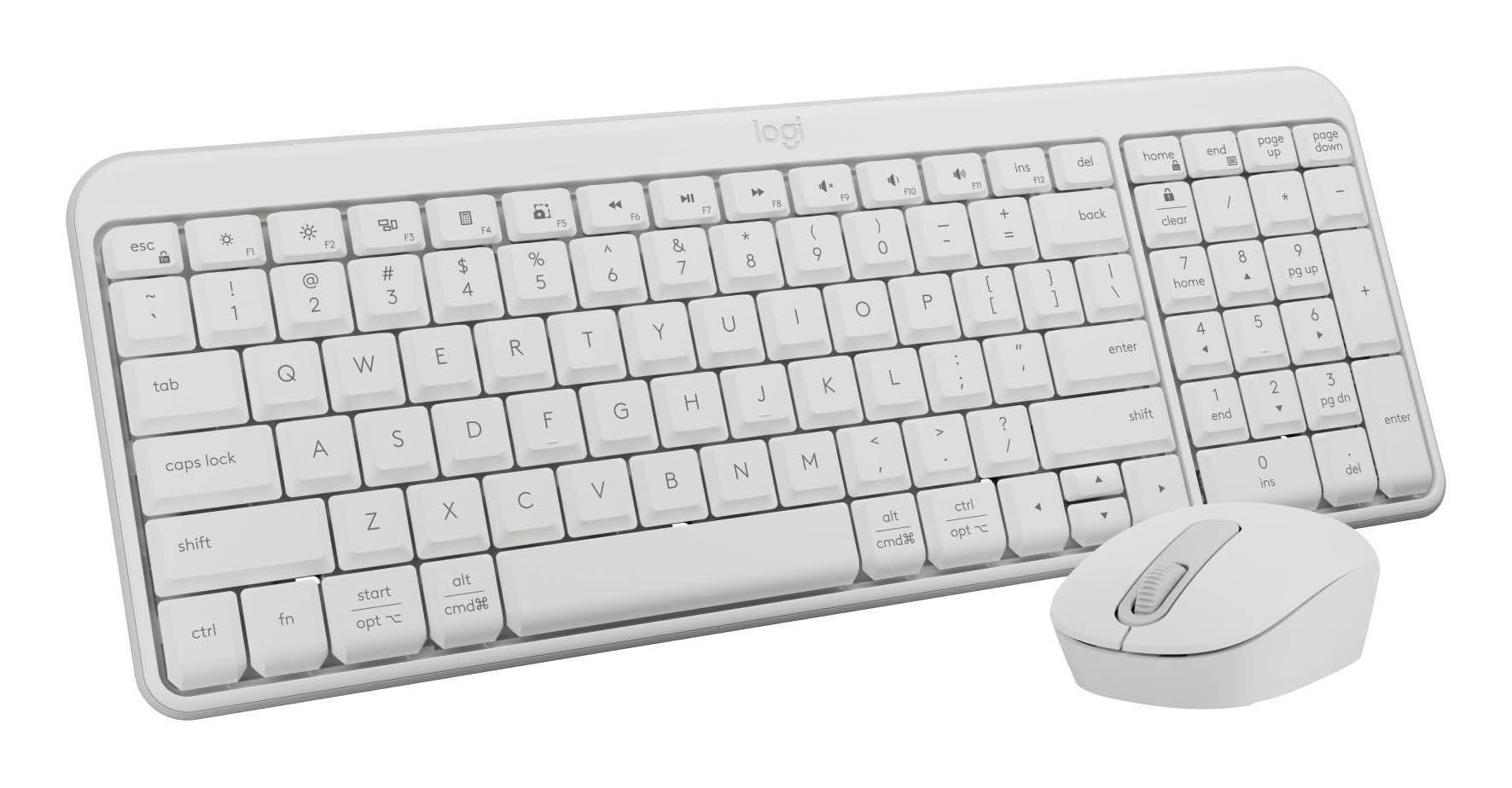 Logitech Wireless Ergonomic Keyboard and Optical Mouse Combo Mk250, White (2 ct)