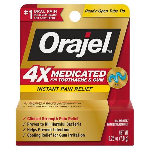 Orajel 4X Medicated For Toothache & Gum Gel - 0.25 oz