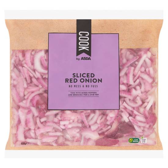 Asda Sliced Red Onion 650g
