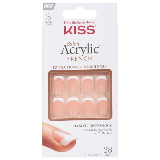 Kiss Salon Acrylic French Manicure Fake Nails Kit