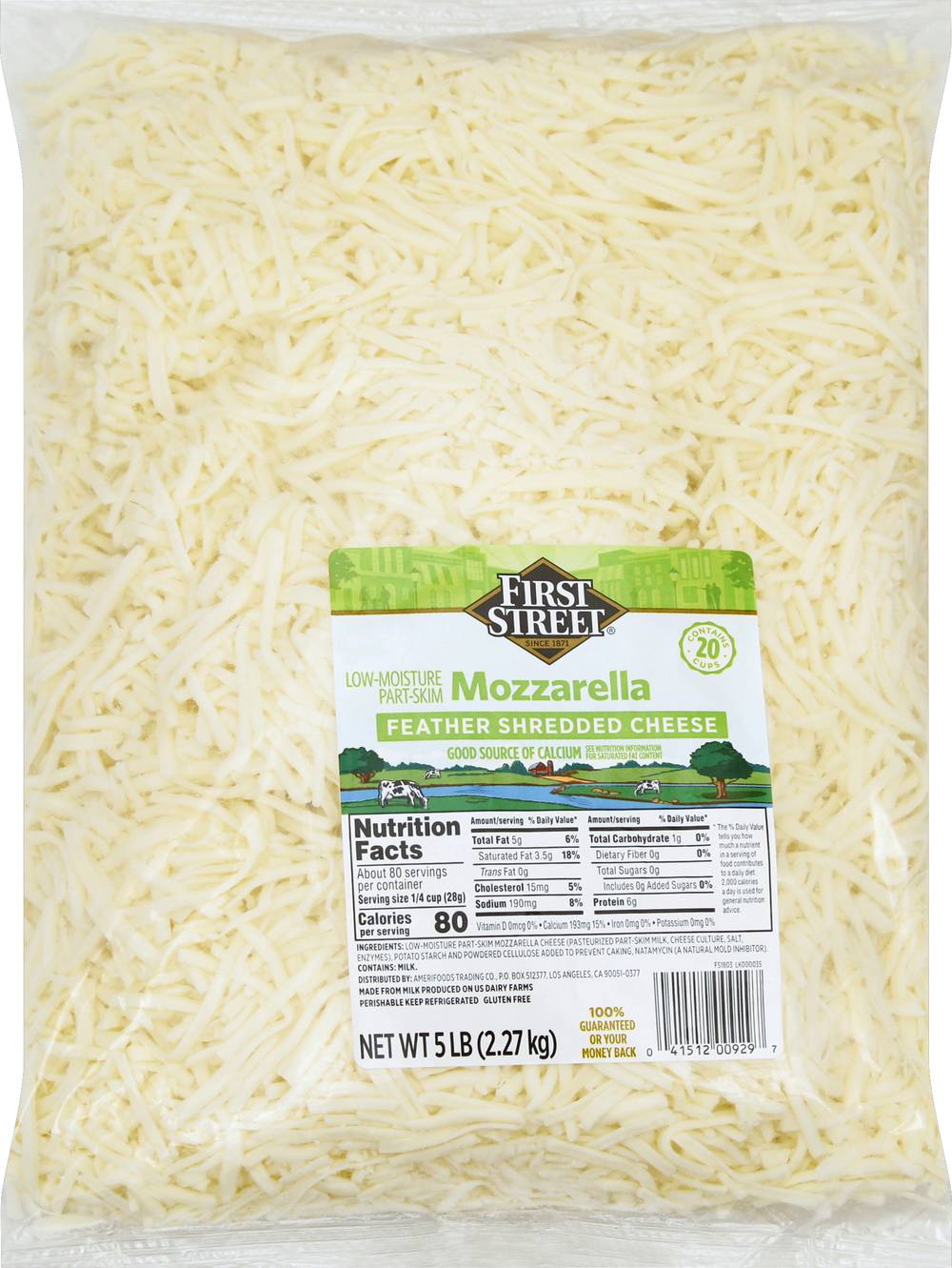 First Street Part Skim Mozzarella Cheese (5 lbs)