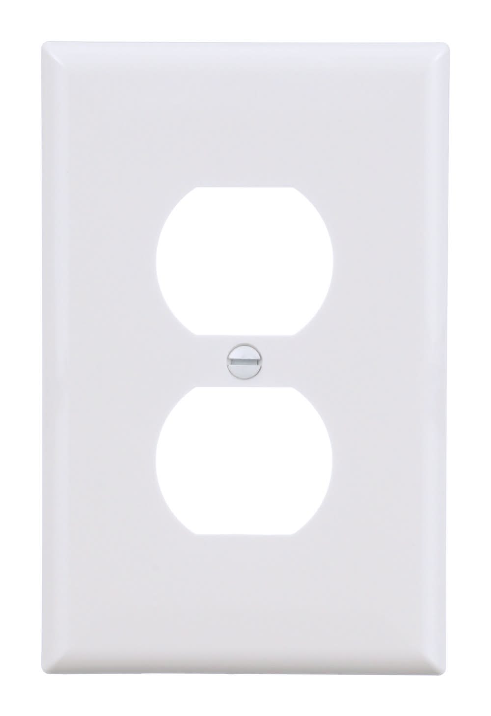 Eaton 1 -Gang Midsize Size White Polycarbonate Indoor Duplex Wall Plate 10 -Pack