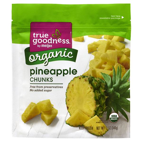 True Goodness Organic Frozen Pineapple Chunks