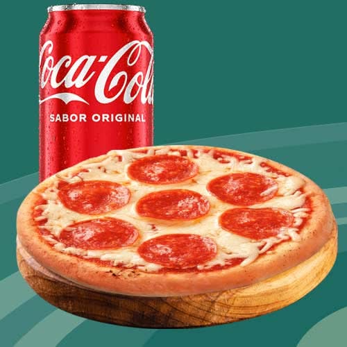 Pizza Personal Pepperoni + Coca Cola Lata 12 oz