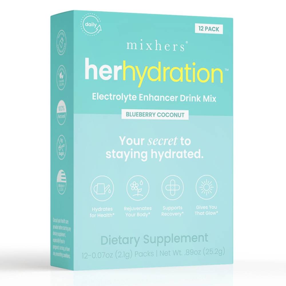 Mixhers Herhydration Electrolyte Enhancer Drink Mix (0.89 oz) (blueberry coconut)