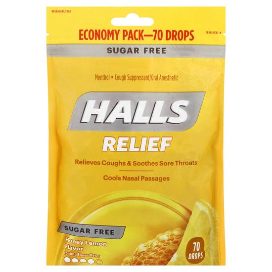 Halls Relief Honey Lemon Cough Drops