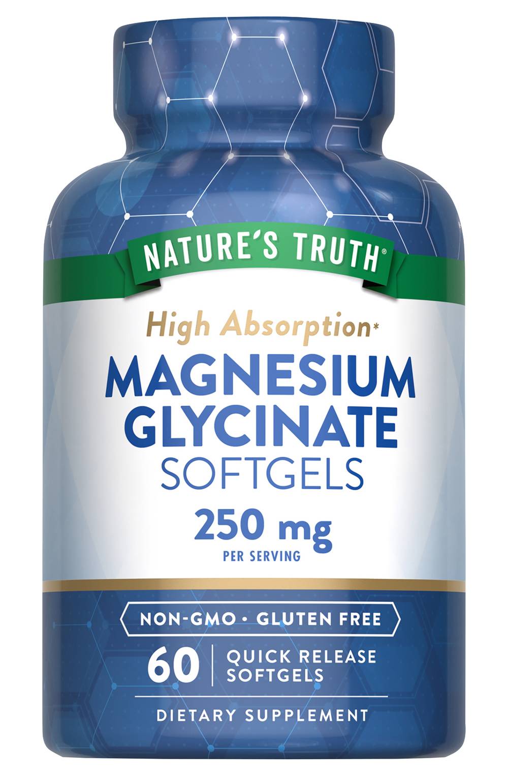 Nature's Truth High Absorption Magnesium Glycinate 250 mg Soft Gels (60 ct)