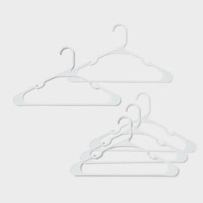 Room Essentials Plastic Cloth Hangers, White (50 ct)