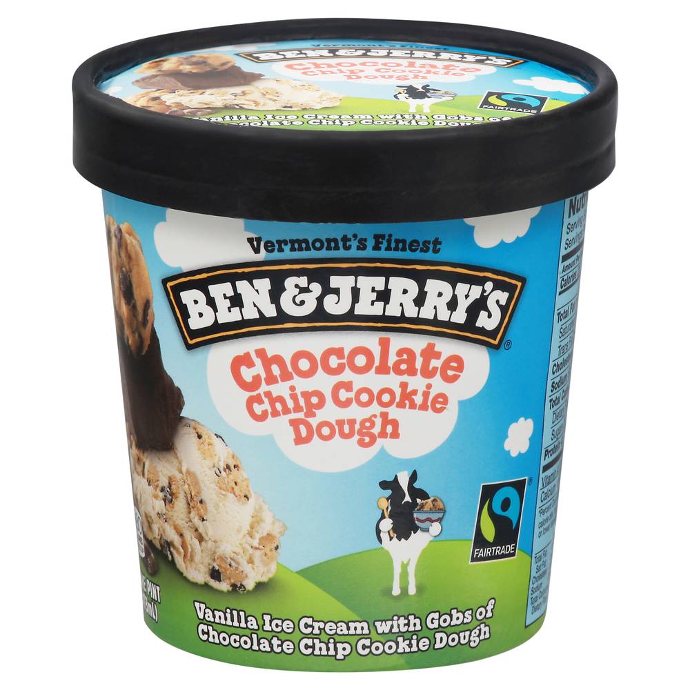 Ben & Jerry's Ice Cream, Vanilla, Chocolate Chip Cookie Dough (1 pint)