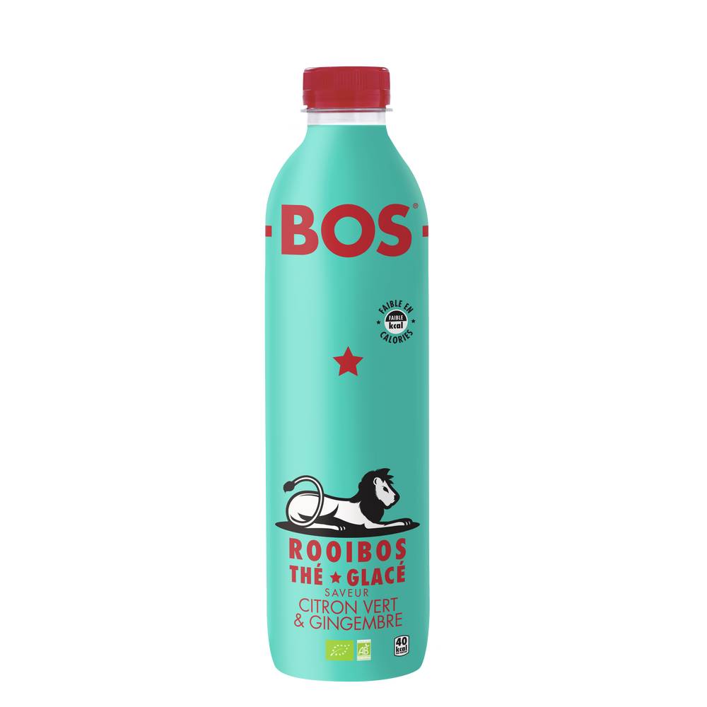 BOS - Boisson rafraichissante thé glacé au rooi et arôme naturel, citron vert - gingembre (1L)