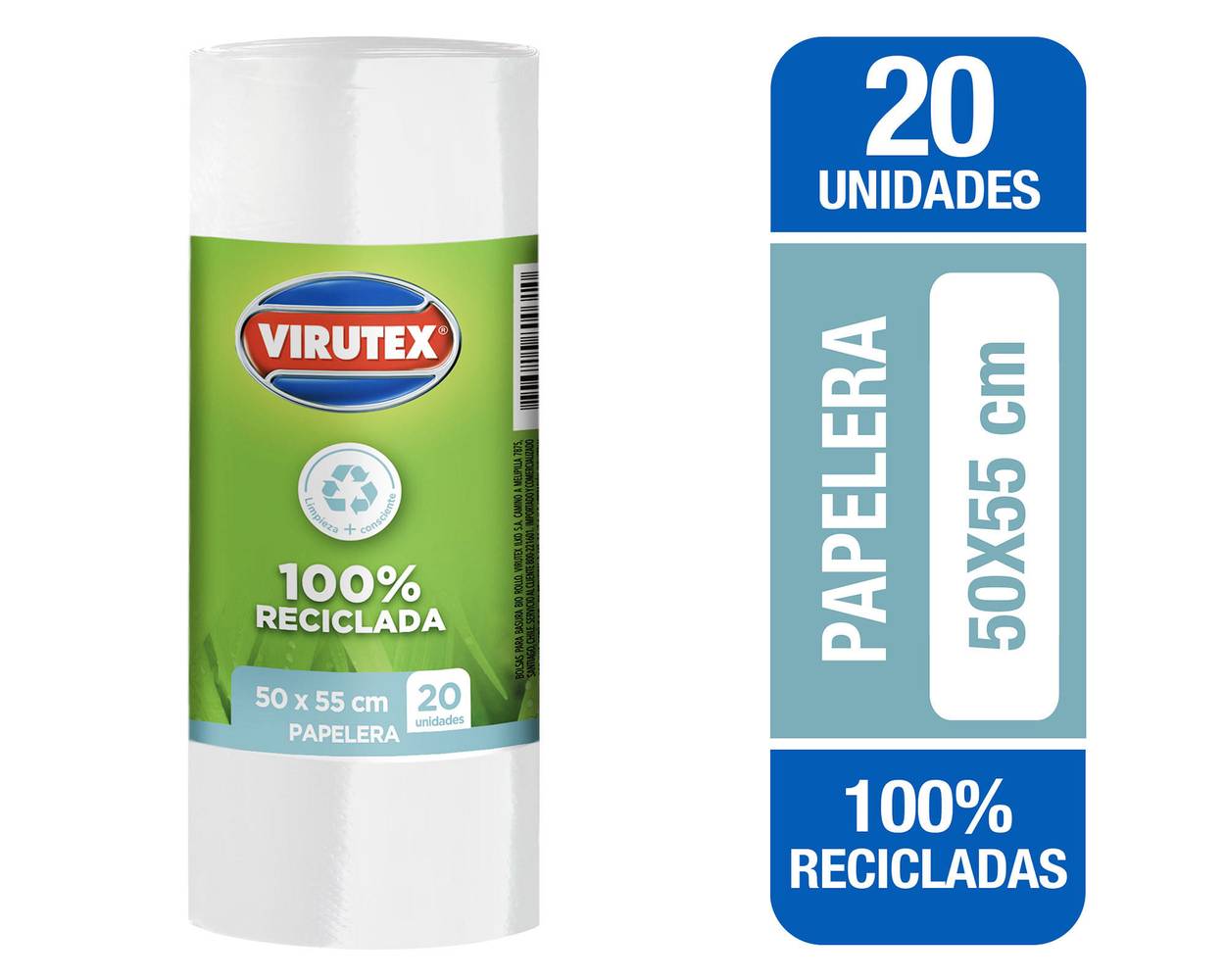Virutex bolsa basura papelera blanca (20 u)