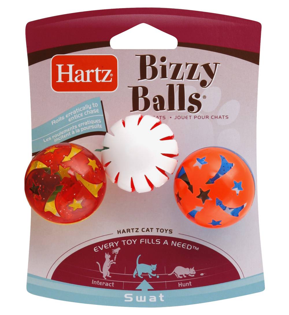Hartz Bizzy Balls Swat Toy For Cats (1 oz)