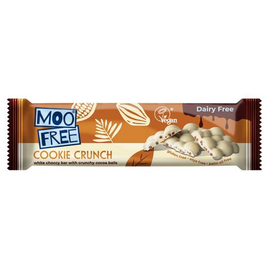 Moo Free Cookie Crunch White Choccy Bar with Crunchy Cocoa Balls 35g
